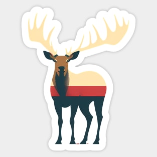Elk Illustration, Love Elks Sticker
